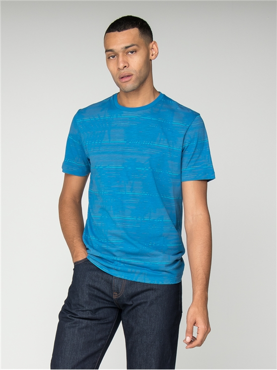 Blue Palm Stripe T-Shirt