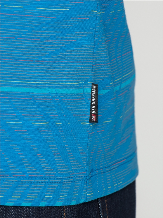 Blue Palm Stripe T-Shirt