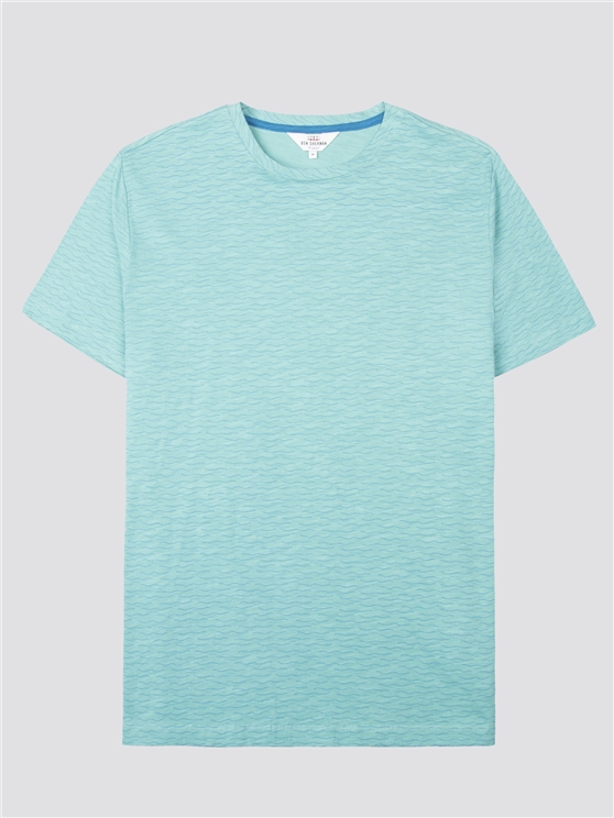 Blue Geo Wave Print T-Shirt