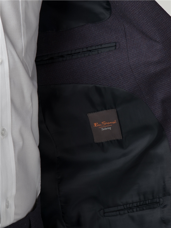 Navy Burgundy Micro Tailored Fit Jacket