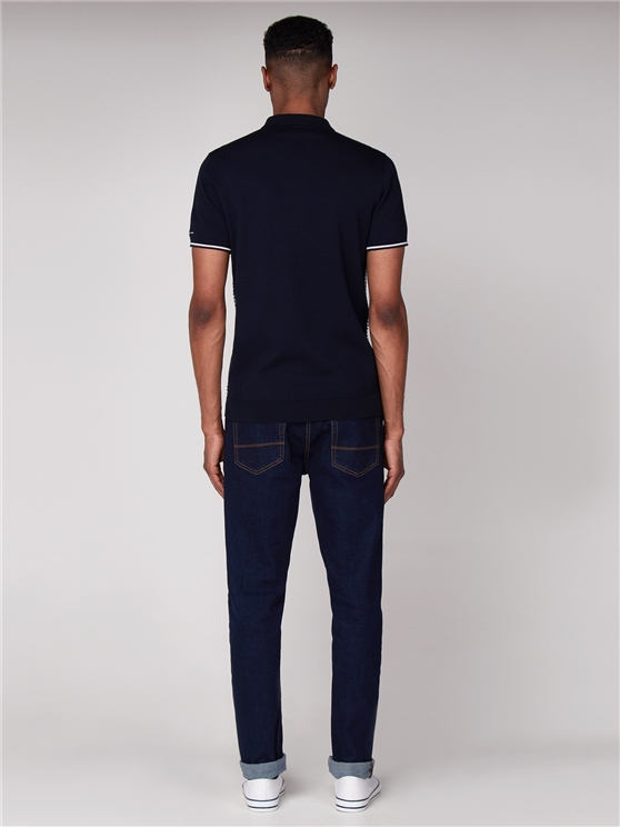 Textured Stripe Knit Polo