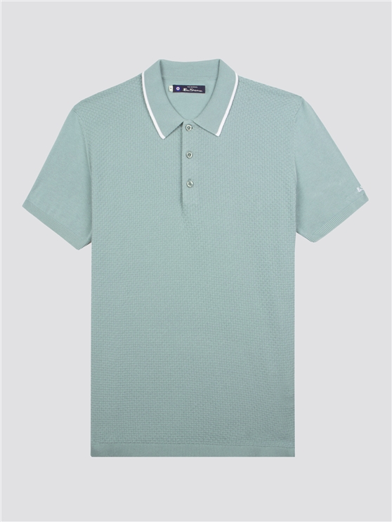 Ben Sherman Mint Textured Front Polo