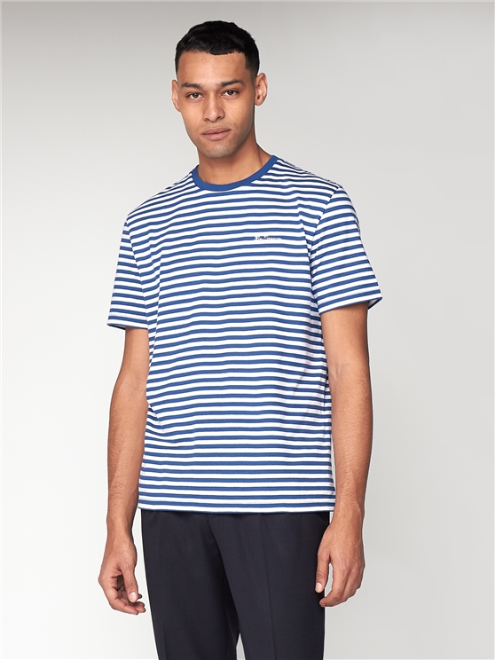 Indigo Short Sleeve Jersey Breton T-Shirt