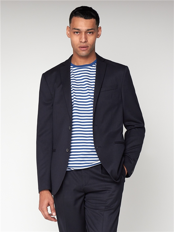 Midnight Navy Unstructured Slim Jacket