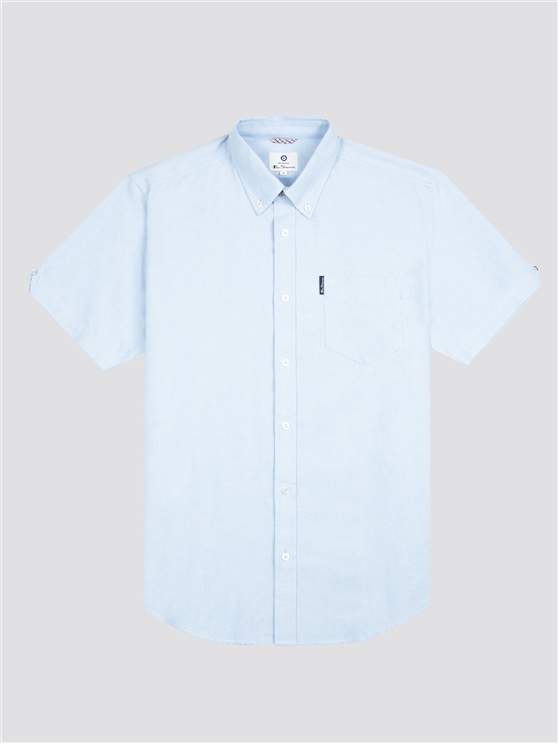 light blue button up