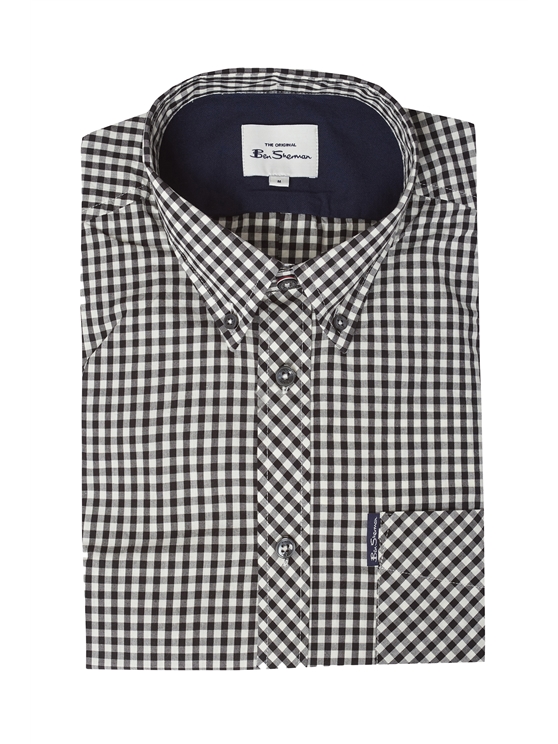 Men's Signature Black & White Gingham Shirt Ben Sherman