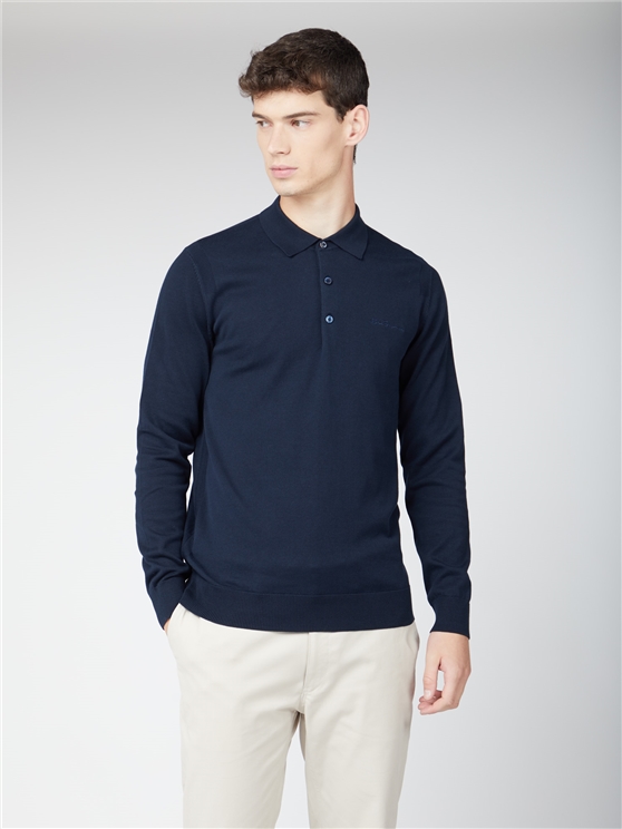 ben sherman long sleeve knitted polo