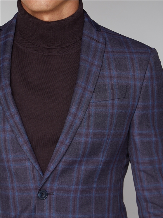 purple check blazer