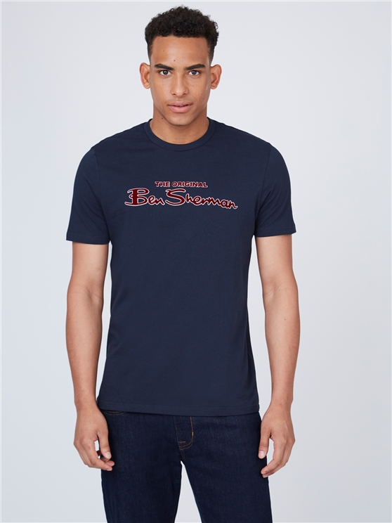 Ben Sherman Da Uomo Slim Triangoli Di Base T-SHIRT ESTATE SKY 2XL Nuovo con etichette tutto stampa 