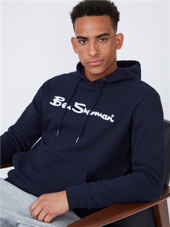 Ben Sherman Large Logo Flocked Hoodie Ben Sherman