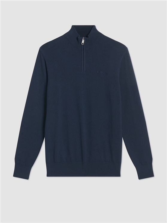 Merino Half Zip - Dark Navy | Ben Sherman