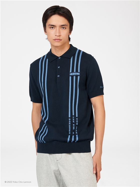 Imagine Mod Knitted Polo - Dark Navy